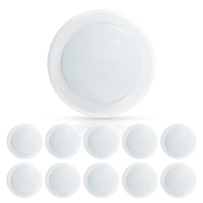 ECOELER 10 Pack 6" LED Disk Light, Dimmable Flush Mount Ceiling Downlight, 16.5W 1000Lm, 5000K Daylight, LED Disc Light Installs into J-Box or Recessed Can, ETL & FCC Listed by ECOELER - Used - Like New condition