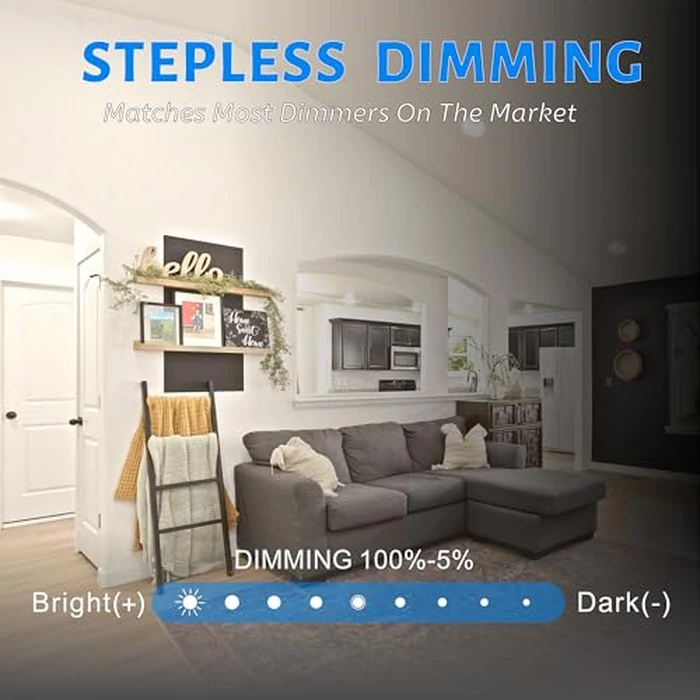 ECOELER 10 Pack 6" LED Disk Light, Dimmable Flush Mount Ceiling Downlight, 16.5W 1000Lm, 5000K Daylight, LED Disc Light Installs into J-Box or Recessed Can, ETL & FCC Listed by ECOELER - Image 4