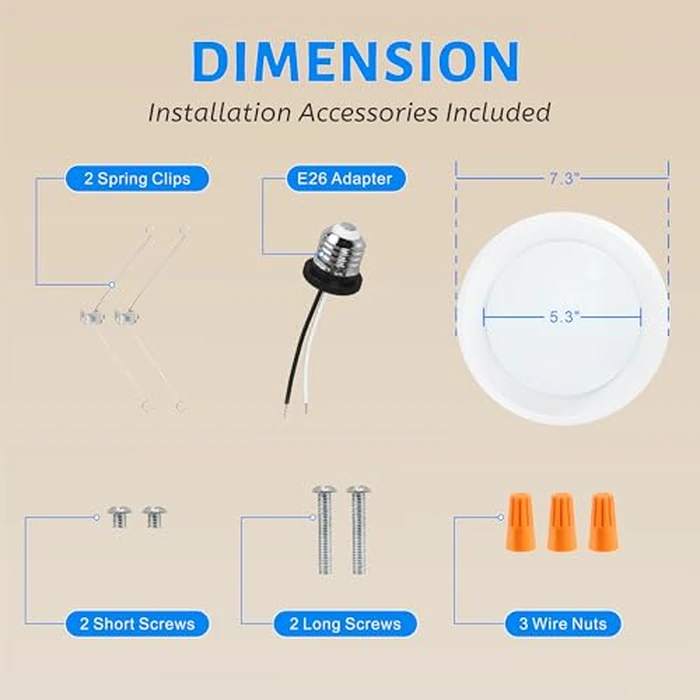 ECOELER 10 Pack 6" LED Disk Light, Dimmable Flush Mount Ceiling Downlight, 16.5W 1000Lm, 5000K Daylight, LED Disc Light Installs into J-Box or Recessed Can, ETL & FCC Listed by ECOELER - Image 7