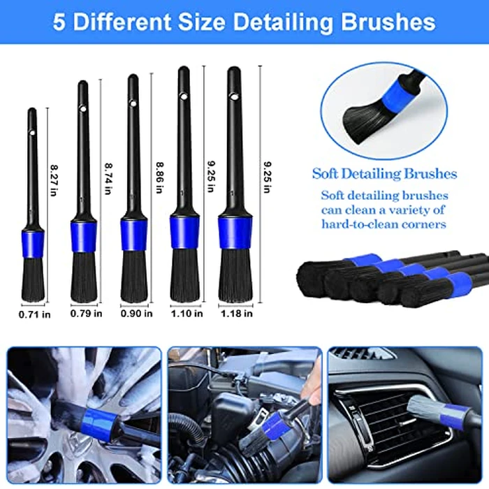 26Pcs Car Detailing Brush Set, Car Detailing Kit, Car Detailing Brushes, Car Cleaning Kit, Car Windshield Cleaning Tool, Professional Car Care kit - Car Wash Brush kit for Interior Exterior Wheels by TTRCB - Image 4
