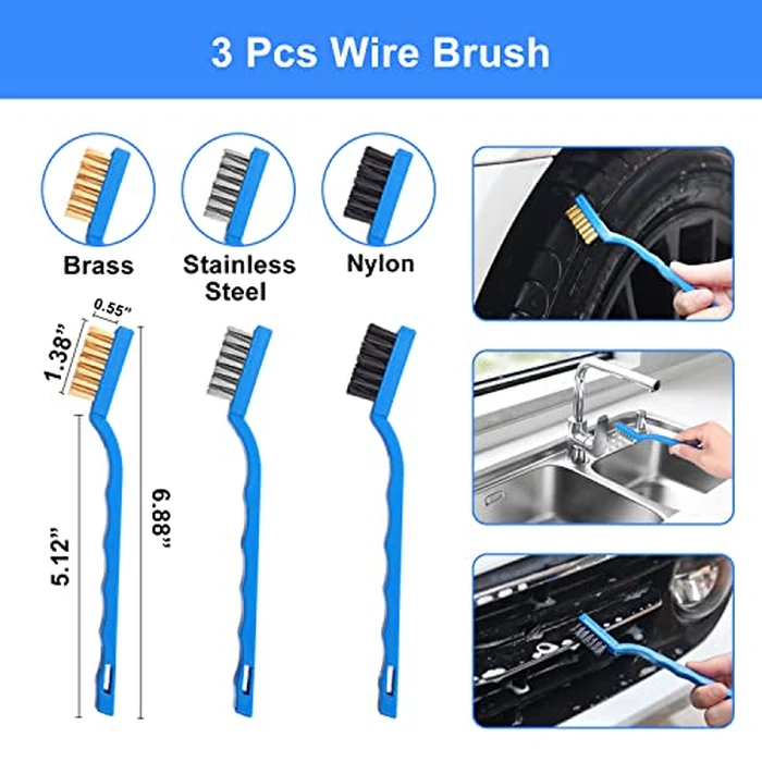 26Pcs Car Detailing Brush Set, Car Detailing Kit, Car Detailing Brushes, Car Cleaning Kit, Car Windshield Cleaning Tool, Professional Car Care kit - Car Wash Brush kit for Interior Exterior Wheels by TTRCB - Image 5