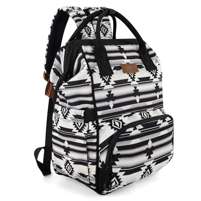 Wrangler Aztec Backpack Organized Daypack Travel Baby Bag with Stroller Strap and Side Bottle Pockets WG2204-9110BK by Wrangler - Used - Acceptable condition - US$23.94