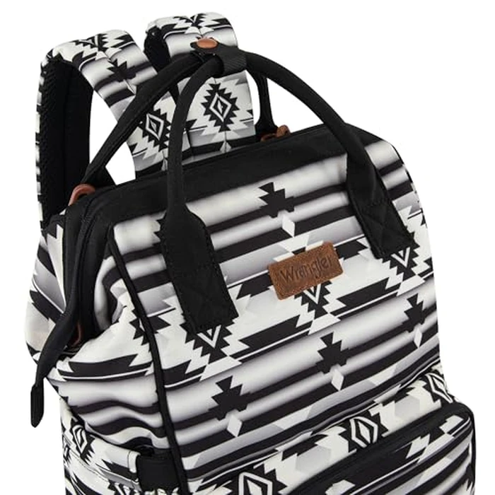 Wrangler Aztec Backpack Organized Daypack Travel Baby Bag with Stroller Strap and Side Bottle Pockets WG2204-9110BK by Wrangler - Image 2