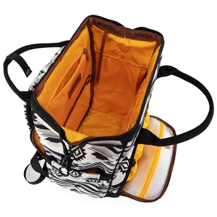 Wrangler Aztec Backpack Organized Daypack Travel Baby Bag with Stroller Strap and Side Bottle Pockets WG2204-9110BK by Wrangler - Image 4