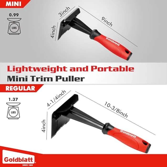 Goldblatt Trim Removal Tool, 3-Inch Baseboard Removal Tool for No-damage the surface, Heavy Duty Pry Bar Removal Multi-Tool for Carpet Tack Strip, Baseboard, Molding, Siding and Flooring Removal by Goldblatt - Image 6