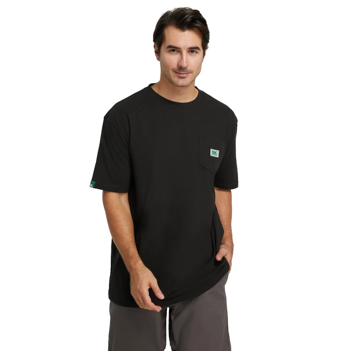 SKPRO Men's T-Shirt, Black Oversized T Shirts for Men, Crew Neck Work Shirt - Loose Fit Pocket T Shirts, Soft Casual Tee (Black, L) by SKPRO - Used - Like New condition