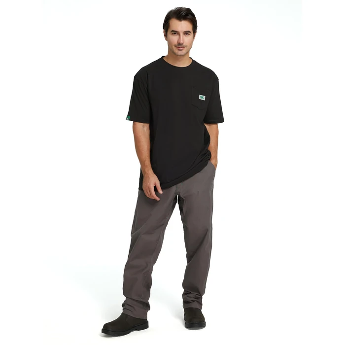 SKPRO Men's T-Shirt, Black Oversized T Shirts for Men, Crew Neck Work Shirt - Loose Fit Pocket T Shirts, Soft Casual Tee (Black, L) by SKPRO - Image 7