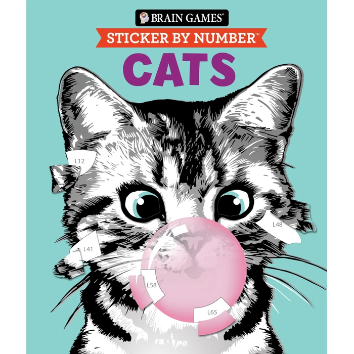 Brain Games - Sticker by Number: Cats (28 Images to Sticker) (Volume 2) by Publications International, Ltd. - Used - Acceptable condition - CA$15.31