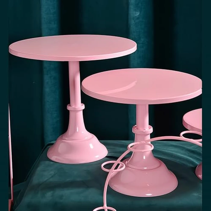 CBBZJY 3 Pcs Metal Cake Stand Set 8/10/12 inch Dessert Table Display Perfect for Baby Shower Wedding Birthday(Pink) by CBBZJY - Image 7