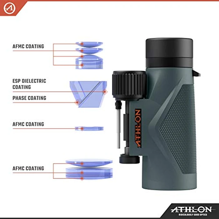 Athlon Optics 8x42 Midas UHD Gray Binoculars with ED Glass for Adults and Kids, High-Powered Binoculars for Hunting, Birdwatching, and More by Athlon Optics - Image 5