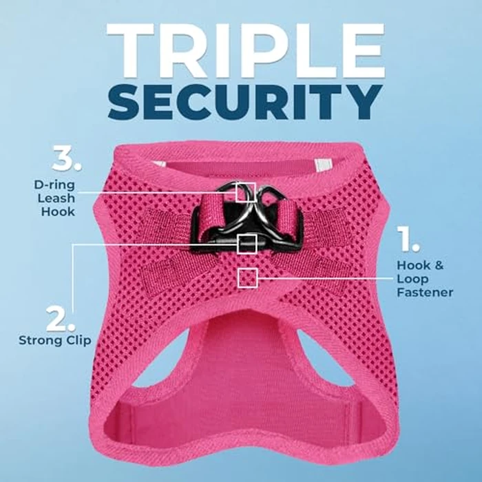 Best Pet Supplies Voyager Step-in Air Harness - All Weather Mesh, Reflective, No Pull Harness for Dogs, Cats - Secure with Hook & Loop Fastener, Buckle, Double D-Rings - Fuchsia, XS by Best Pet Supplies - Image 2