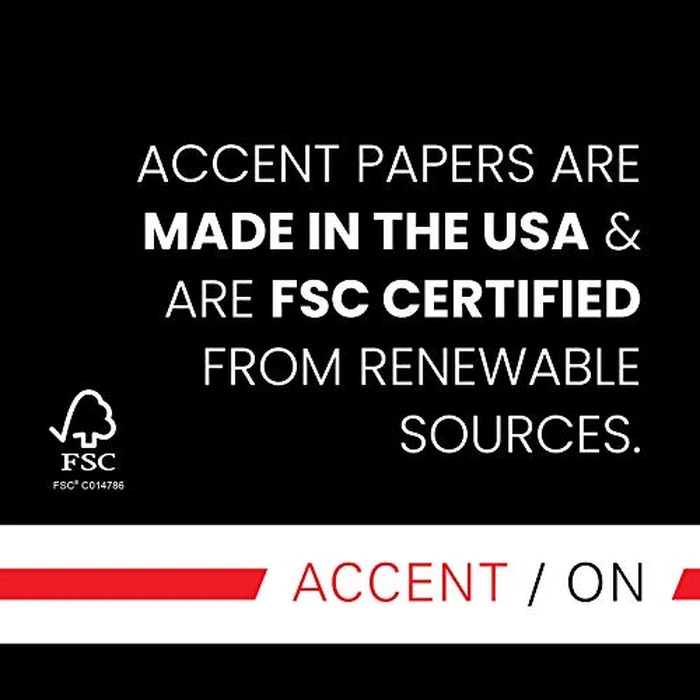 Accent Opaque Fine Papers, Smooth Cover White, 65lb, 17 x 11, 97 Bright, 200 Sheets / 1 Ream, (188570R) Made in The USA by Accent - Image 7