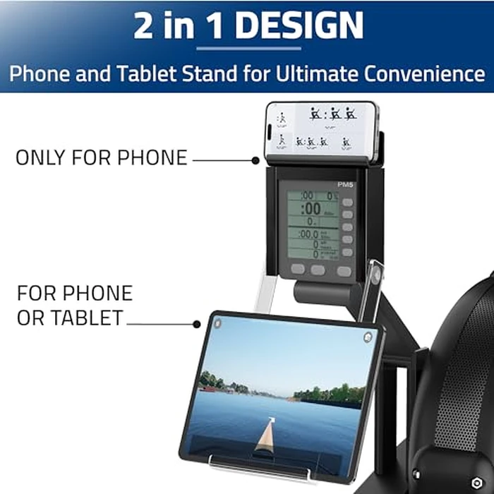 Phone & Tablet Holder Compatible with Concept 2 Rowing Machine PM5, Phone & Tablet Mount, 2-in-1 Tablet Stand for Model D&E and Rowerg, Patent Pending by PeloFamily - Image 3