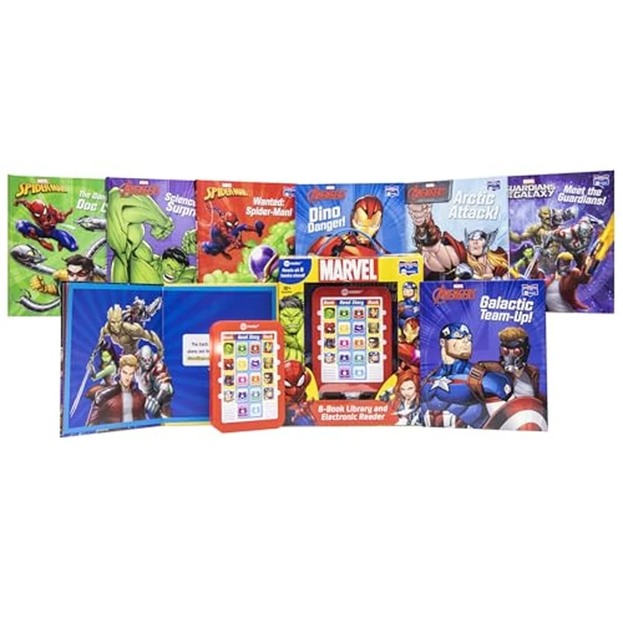 Marvel Super Heroes Spider-man, Avengers, Guardians, and More! - Me Reader Electronic Reader with 8 Book Library - PI Kids by PI Kids - Used - Acceptable condition