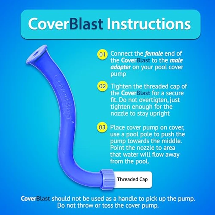 CoverBlast Pool Cover Pump Attachment - USA-Made & Patented Pool Cover Pump Hose Alternative w/ 25ft. Range - Easy-To-Install & Use Year-Round - Replaces Traditional Hoses, Eliminating Tripping Hazard by CoverBlast - Image 6