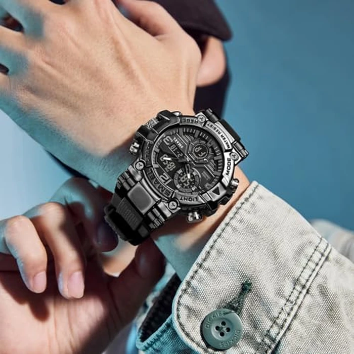 SMAEL Watches Men Military Outdoor Digital Square Watch Waterproof Tactical Army Wrist Sport Watches Men Black 8110 by SMAEL - Image 3