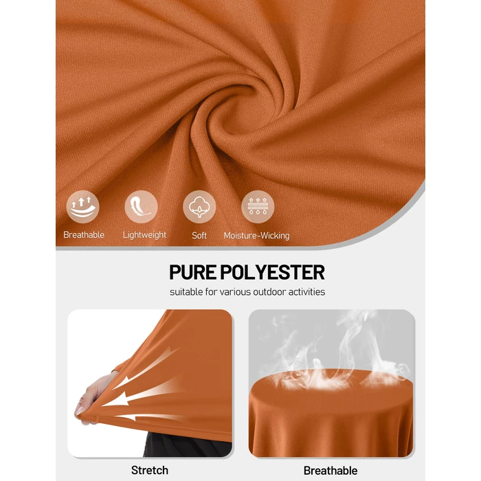 TACVASEN Women's Half Zip Pullover Golf Shirt Sun Shirt UPF 50+ Long Sleeve Workout Tops Dark Orange, L by TACVASEN - Image 4