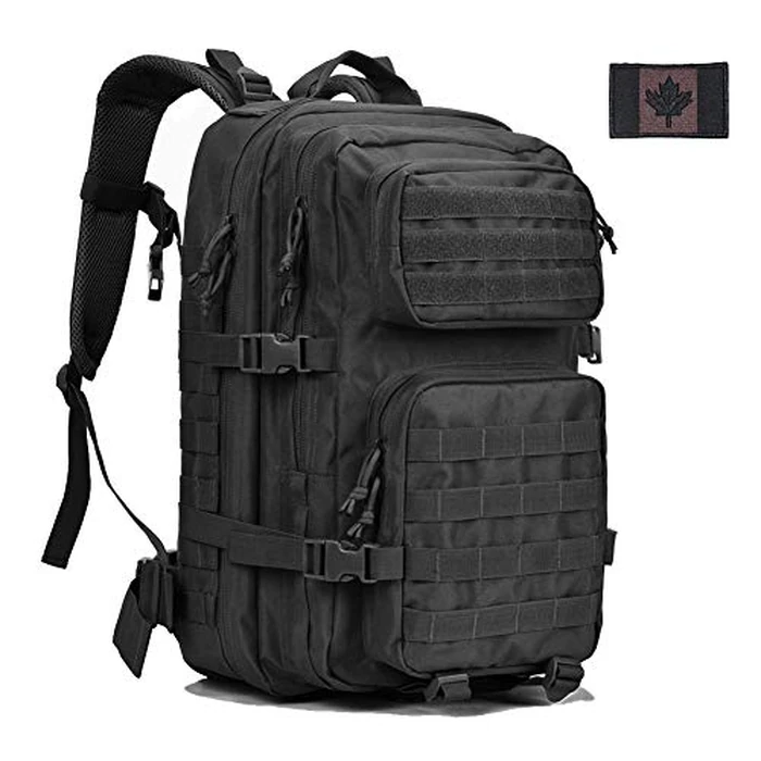 J.CARP Large 3 Day Assault Backpack, 40L Military Army Molle Bug Out Bag with Flag Patch, Black by J.CARP - Used - Like New condition