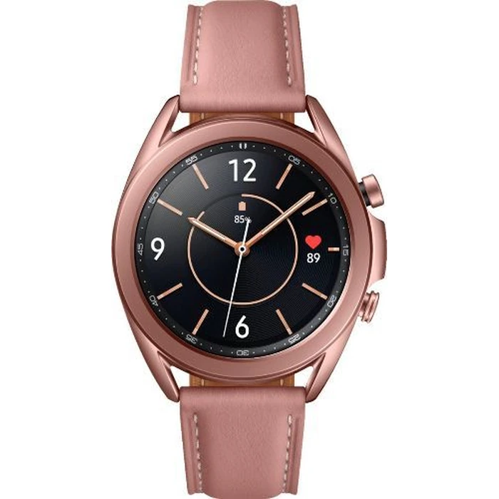 Samsung Galaxy Watch3 (Bluetooth + LTE) - 8GB - 41mm - Mystic Bronze Stainless Steel Case with Pink Leather Leather Strap by Samsung - Refurbished - Acceptable condition