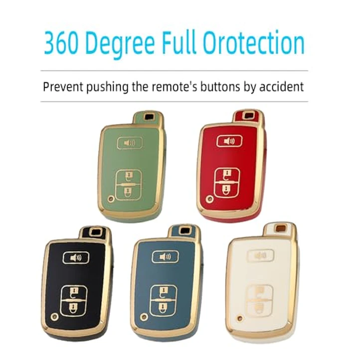 KULCSOK Key Fob Cover Compatible with Toyota Tacoma Tundra 4Runner RAV4 Prius V C Highlander 2021-2013 Key Cover Case Key Holder TPU Key Protector 3 Buttons 1PCS Gray by KULCSOK - Image 5