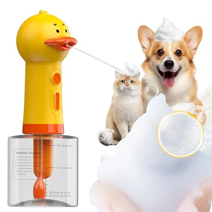 NRYDEPET Electric Dog Shampoo Dispenser & Foam Sprayer - Automatic Dog Soap Dispenser, Rechargeable Dog Shampoo Foamer, IPX7 Waterproof Pet Bath Supplies for Dogs, Cats & Puppies by NRYDEPET - Used - Very Good condition - US$15.72