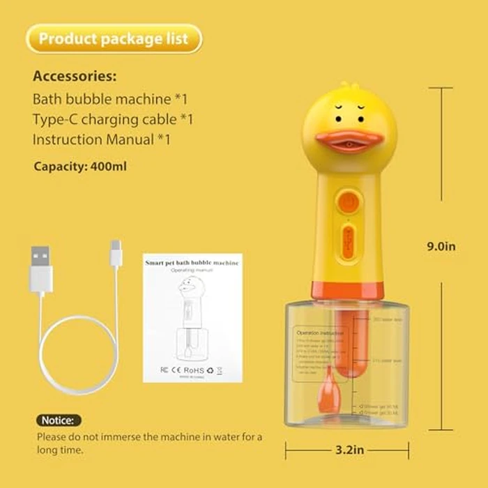 NRYDEPET Electric Dog Shampoo Dispenser & Foam Sprayer - Automatic Dog Soap Dispenser, Rechargeable Dog Shampoo Foamer, IPX7 Waterproof Pet Bath Supplies for Dogs, Cats & Puppies by NRYDEPET - Image 4