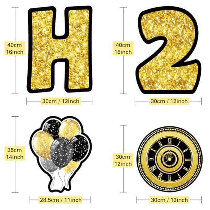 Memorywuu 18 Pcs Happy New Year 2026 Yard Signs with Stakes, 16 Inches New Year Outdoor Lawn Signs, 2026 Clock and Balloon Patio Garden Lawn Decorations for Outdoor Garden Patio Eve Party Supplies by Memorywuu - Image 2
