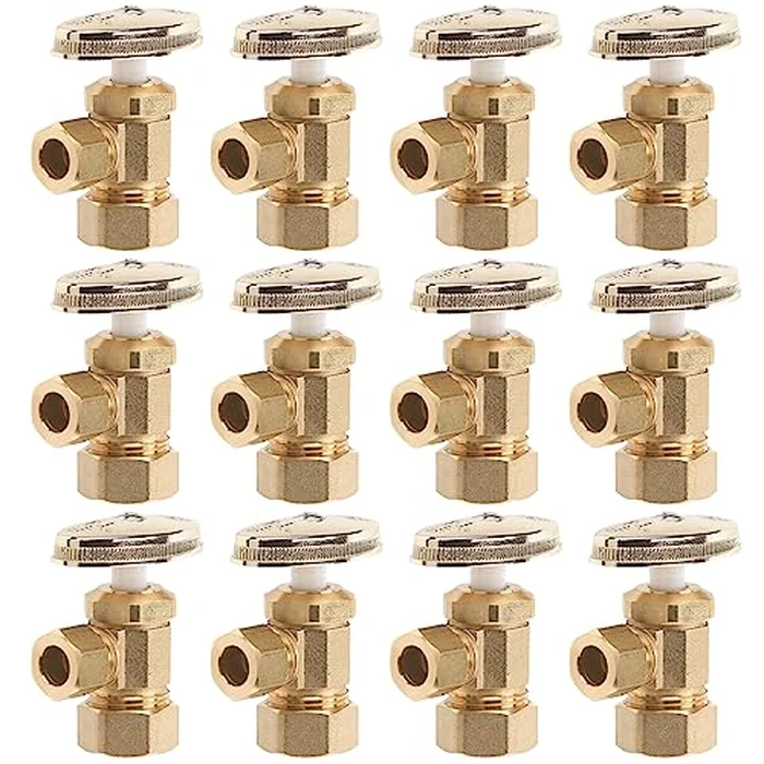 Homewerks 638 5202RB 1/2" NOM Comp x 3/8" OD Comp Multi-Turn Angle Shut Off Valve, Rough Brass, 12 Pack by Homewerks Worldwide - Used - Very Good condition