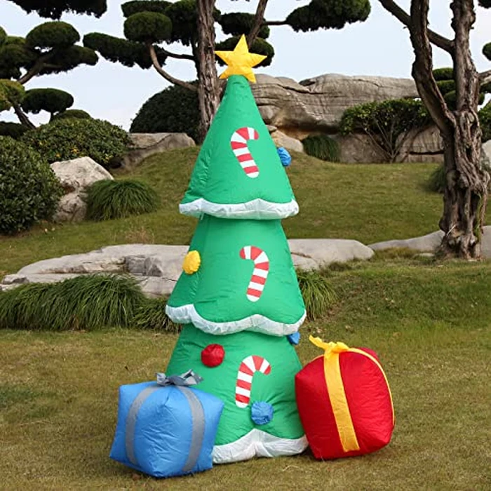 NORTH CLIFF 6FT H Adorable Christmas Inflatable Tree with Two Gift Gags with Build-in LED Lights, Blow up Christmas Tree Outdoor Indoor Decorations Large Party Yard Decoration by NORTH CLIFF - Image 7
