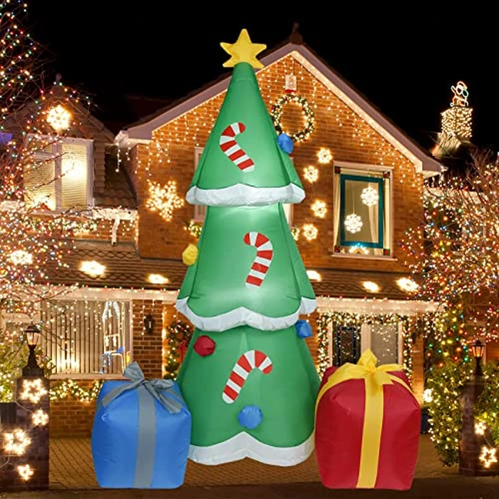NORTH CLIFF 6FT H Adorable Christmas Inflatable Tree with Two Gift Gags with Build-in LED Lights, Blow up Christmas Tree Outdoor Indoor Decorations Large Party Yard Decoration by NORTH CLIFF - Image 8