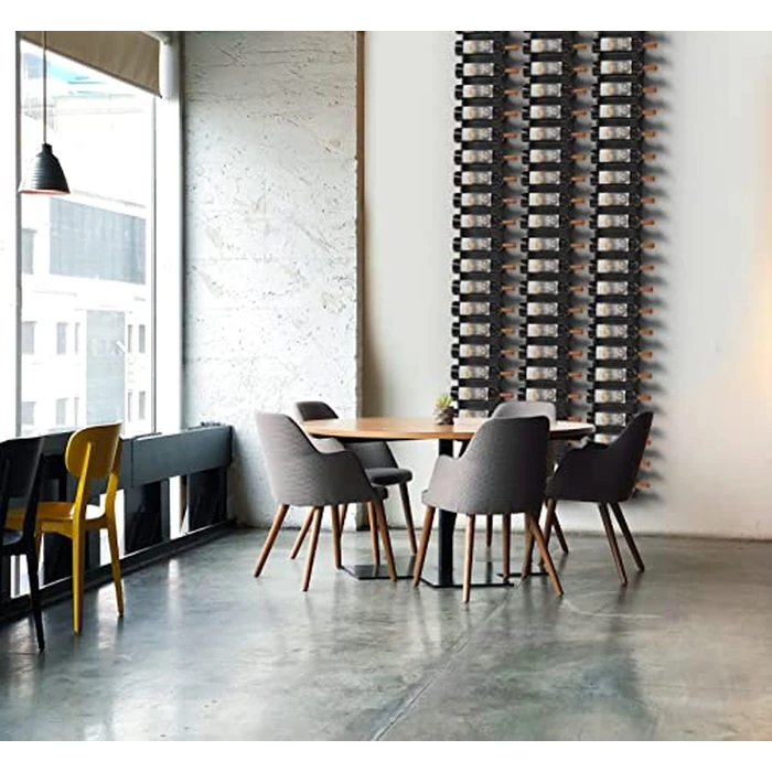 Jagged Ridge Wine Rooms - Premium Wall Mounted Metal Wine Rack - 36 Wine Bottles Holder - Modern Wine Rack, Matte Black - Space Saving for Home, Kitchen, Bar - Designed in Canada by Wine Enthusiasts by Jagged Ridge Wine Rooms - Image 2