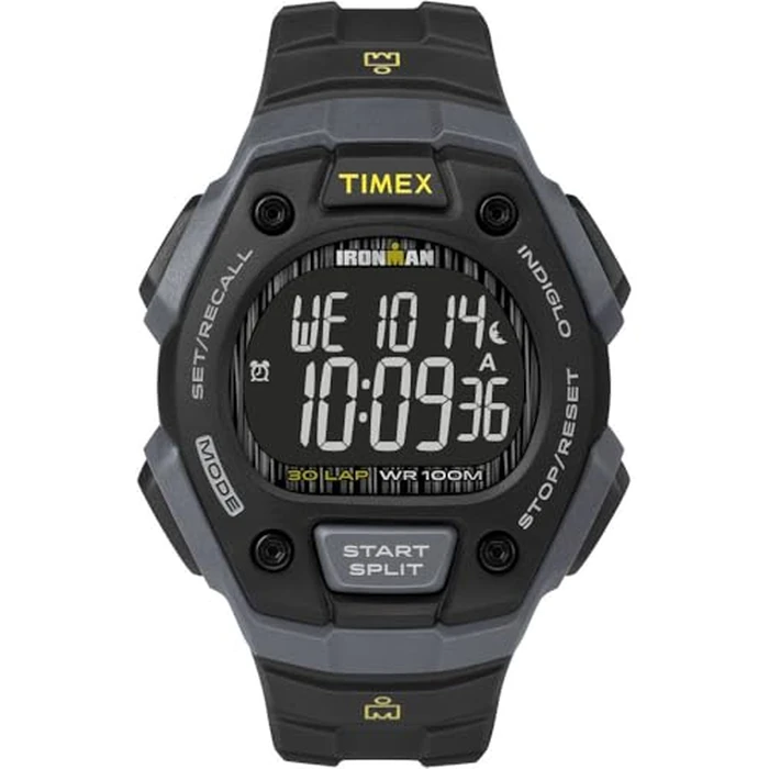 TIMEX Mens Ironman Classic 30 38mm Watch “ Gray & Black Case Negative Display with Black Resin Strap by Timex - Used - Acceptable condition