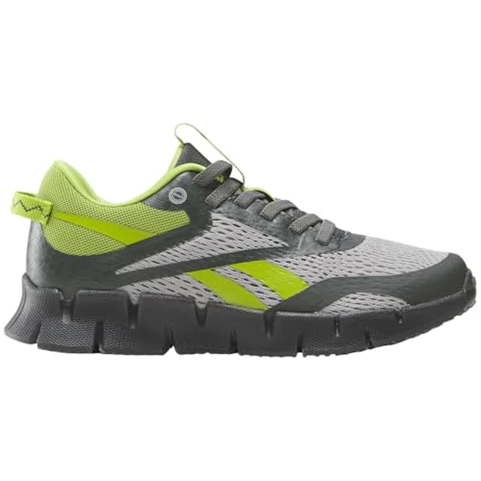 Reebok Kids' Zig N Glow 3 Elastic Lace Child Sneaker, Grey1/Grey5/Retrolime, Size 1K by Reebok - Used - Very Good condition