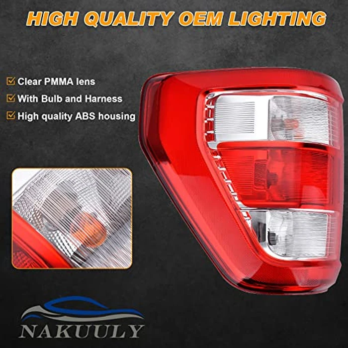 Nakuuly Tail Light Assembly Compatible With 2021 2022 2023 2024 Ford F150 F-150 XL Left Driver Side Taillight Brake Lamps with Bulb and Harness Replace ML3Z-13405-E by Nakuuly - Image 5