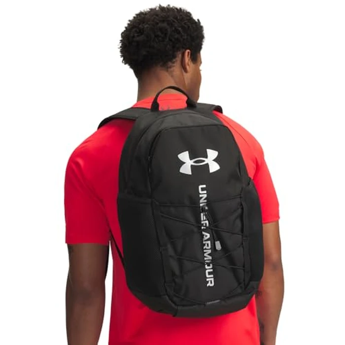 Under Armour Unisex Hustle Sport 6.0 Backpack, (001) Black/Black/Metallic Silver, One Size Fits Most by Under Armour - Image 4