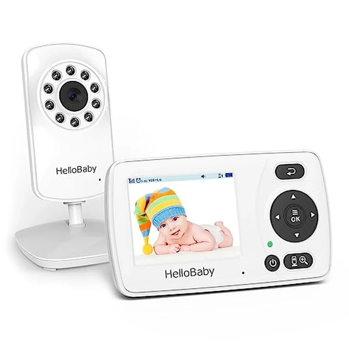 HelloBaby HB30 Video Baby Monitor with Digital Camera and Audio, No WiFi No App Safety Baby Monitor, 8 Languages, Auto Night Vision, 1000ft Transmission Range, 2.4 inch Portable Screen by HelloBaby - Used - Like New condition - US$18.99