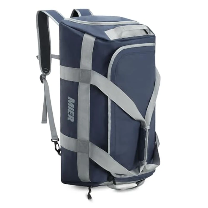 MIER Gym Bag for Men Large Duffel Backpack with Shoe Compartment, 60L Convertible Duffle Bags Weekender Overnight Bag for Gym Sports Travel, Blue by MIER - Used - Very Good condition - US$36.85