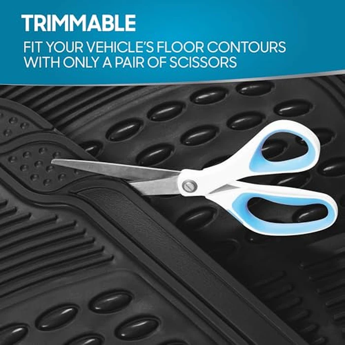 BDK Floor Mats, 4-Piece All-Weather Car Mat with Universal Fit Design, Durable Rubber Car Floor Mats with Capture Ridges, Waterproof for Cars Trucks SUV (Black) by BDK - Image 5