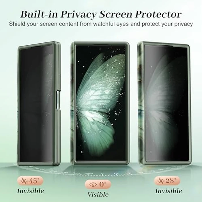 GVIEWIN for Z Fold 7 Case with Privacy Screen Protector [Compatible with Magsafe][Built-in Kickstand] Magnetic Full-Body Hinge Protection Slim Phone Case for Samsung Galaxy Z Fold 7,Desert Dream/Green by GVIEWIN - Image 2