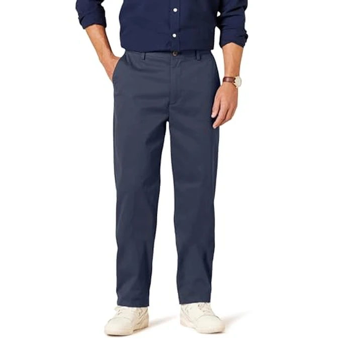 Amazon Essentials Men's Big & Tall Classic Wrinkle-Resistant Flat-Front Chino Pant Pants, Navy, 44W x 32L by Amazon Essentials - Used - Like New condition - US$22.64