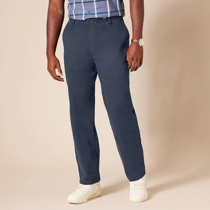 Amazon Essentials Men's Big & Tall Classic Wrinkle-Resistant Flat-Front Chino Pant Pants, Navy, 44W x 32L by Amazon Essentials - Image 5