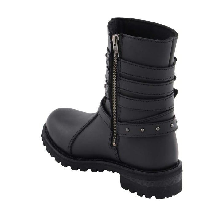 Milwaukee Leather MBL9399 Women's 9-Inch Triple Buckle Black Leather Harness Biker Boots w/Side Zipper - 9.5 by Milwaukee Leather - Image 6