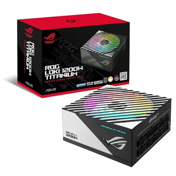 ASUS ROG Loki SFX-L 1200W Titanium PSU (Fully Modular Power Supply, 80+ Titanium, 120mm PWM ARGB Fan, Aura Sync, ATX 3.0 Compatible, PCIe 5.0 Ready, 10 Year Warranty) by Asus - Used - Like New condition