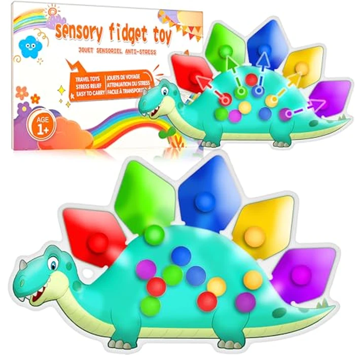 Dinosaur Color Sorting Sensory Toy Travel Toys for Toddler 1-3 Roadtrip Essenstial for Toddlers Boys Gifts Fine Motor Autism Fidget Montessori Preschool Activities for Kid Christmas Stocking Stuffer by UIIOPJIOM - Used - Like New condition - US$6.83