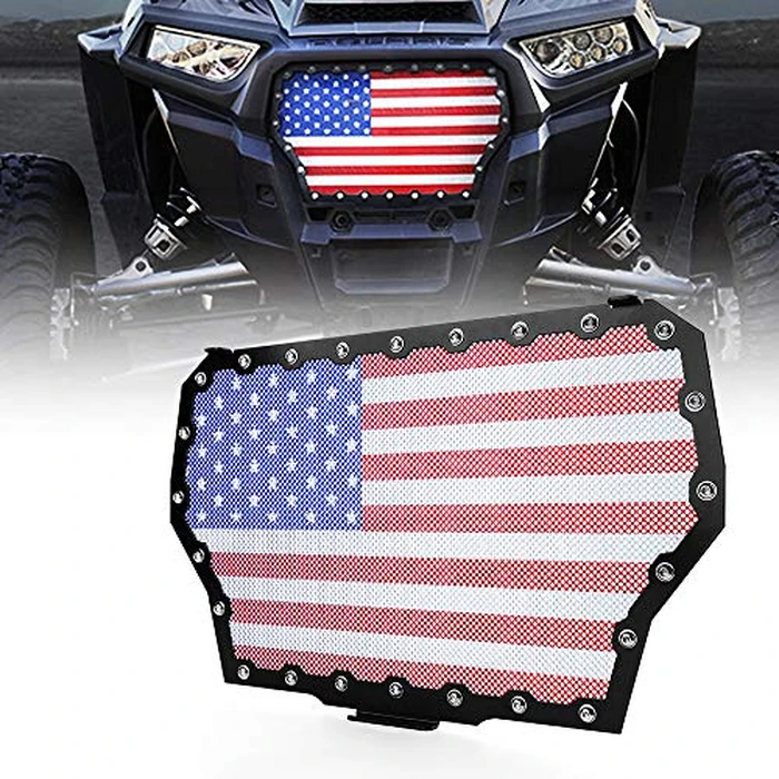 Xprite Black Steel Grille with U.S. Flag Mesh Grill for 2017-2018 Polaris RZR 1000 XP Turbo by Xprite - Used - Very Good condition - US$48.00