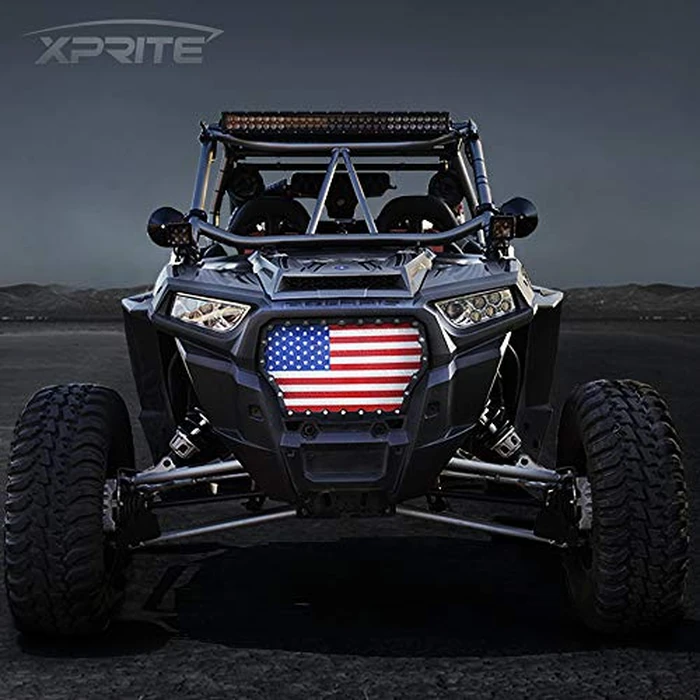 Xprite Black Steel Grille with U.S. Flag Mesh Grill for 2017-2018 Polaris RZR 1000 XP Turbo by Xprite - Image 6