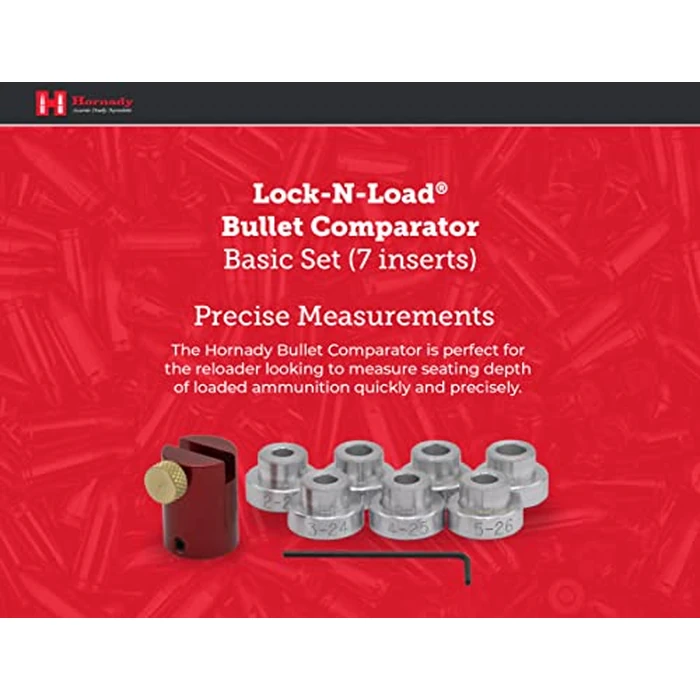 Hornady Lock-N-Load Bullet Comparator Basic Set, Includes 7 Bullet Inserts - Quickly and Precisely Measure Loaded Rounds, Measures from Bullet Ogive - Reduce Round Variations - B234 by Hornady - Image 2