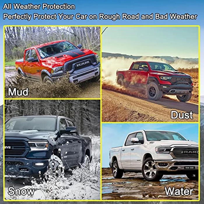 Tecoom Mud Flaps Splash Guards Compatible with 2019-2023 Dodge Ram 1500(Not for Classic Models) w/o OEM Fender Flares Front and Rear Car Truck Mud Flaps Set of 4 ABS Molded by Tecoom - Image 3