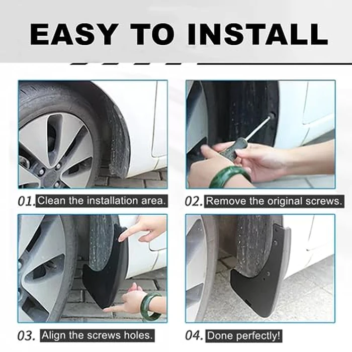 Tecoom Mud Flaps Splash Guards Compatible with 2019-2023 Dodge Ram 1500(Not for Classic Models) w/o OEM Fender Flares Front and Rear Car Truck Mud Flaps Set of 4 ABS Molded by Tecoom - Image 6