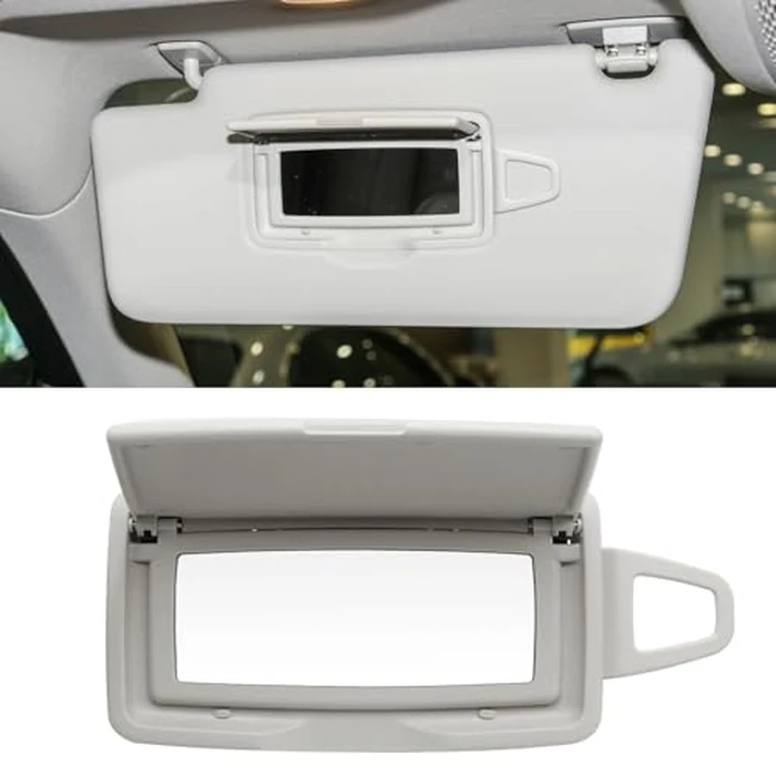 Abodvu Compatible with Mercedes Benz Sun Visor Vanity Mirror Cover,Front Visor Cap Replacement for W166 X166 W292 W205 W253 C GLC M Class 2015-2021,1PC Left Sun Vanity Makeup Mirror Cover,Gray by Abodvu - Image 1